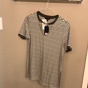 Olive striped shirt medium